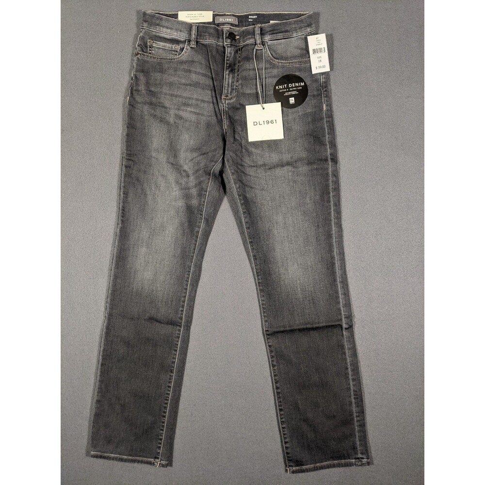 DL1961 Boys Brady Slim Jeans Size 18 Starship Grey Knit Denim New With Tags NWT